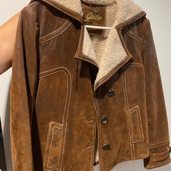 VINTAGE Guess Genuine Leather Jacket - Picture 3 of 7